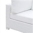 Furniture of America Arthur Contemporary Rattan Patio Corner Chair in White