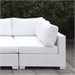 Furniture of America Arthur Contemporary Rattan Patio Corner Chair in White