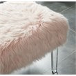 Furniture of America Raven I Contemporary Fabric Upholstered Ottoman in Pink