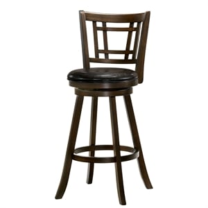 Furniture of America Charleen Wood 29-Inch Swivel Bar Stool in Brown Cherry