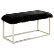 Furniture of America Olympic Contemporary Fabric Padded Long Bench in Black