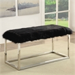Furniture of America Olympic Contemporary Fabric Padded Long Bench in Black