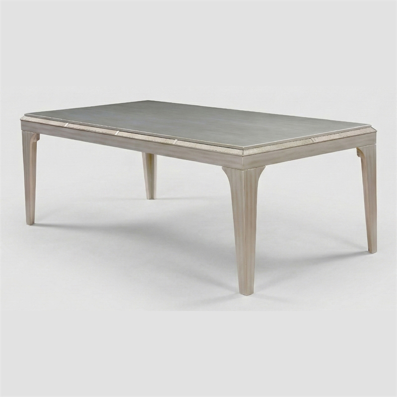 Furniture of America Desi 84-Inch Wood Rectangle Dining Table in Silver