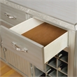 Furniture of America Desi Wood Dining Buffet Cabinet with Wine Rack in Silver