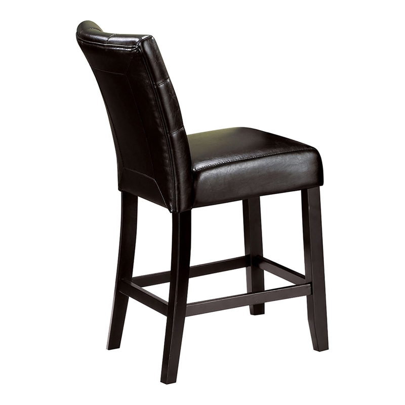 Furniture of America Peeves Wood Counter Height Chair in Espresso (Set of 2)
