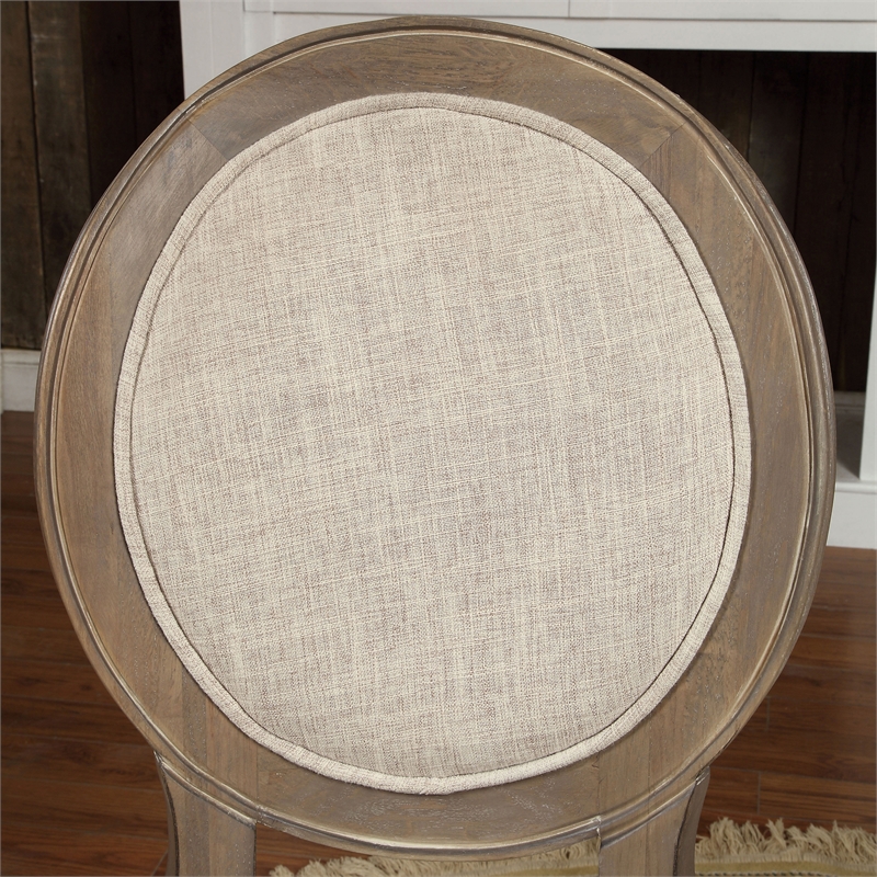 Furniture of America Chlido Fabric Padded Side Chair in Rustic Oak (Set of 2)