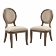 Furniture of America Chlido Fabric Padded Side Chair in Rustic Oak (Set of 2)