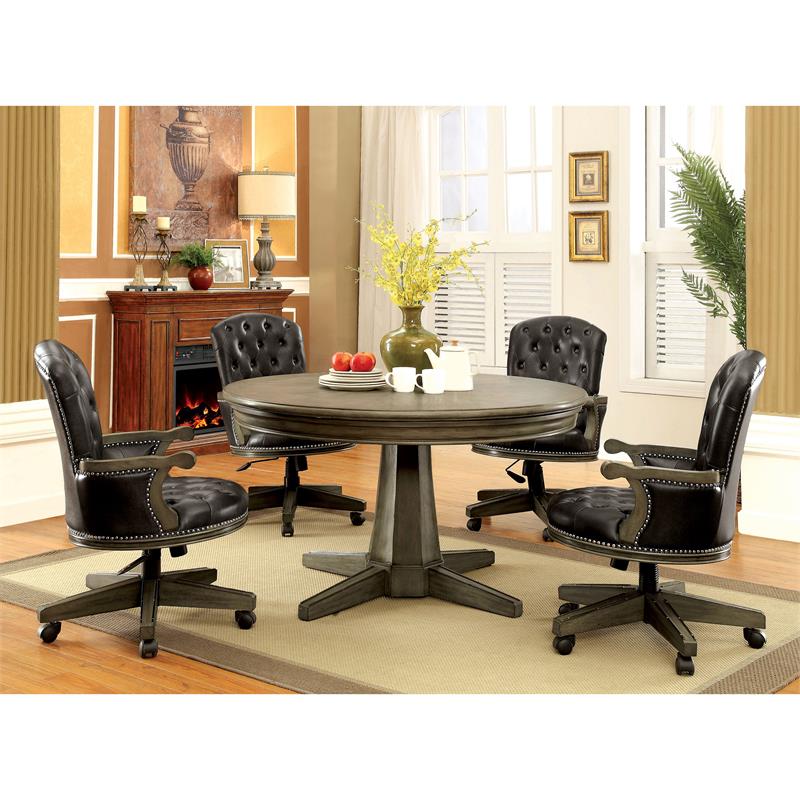 Furniture of America Bellamy Contemporary Wood Adjustable Gaming Chair in Gray