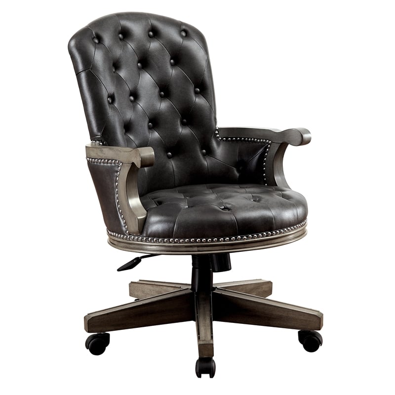 Furniture of America Bellamy Contemporary Wood Adjustable Gaming Chair in Gray