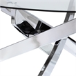 Furniture of America Cheatham Contemporary Glass Top Coffee Table in Chrome