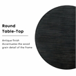 Furniture of America Kabini Wood Round Pedestal Dining Table in Antique Black
