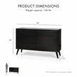 FOA Belkor 4pc Black Wood Bedroom Set - Cal King+Nightstand+Dresser+Oval Mirror