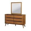 FOA Belkor 4pc Oak Wood Bedroom Set - Cal King+ 1Nightstand + 1Dresser +1Mirror