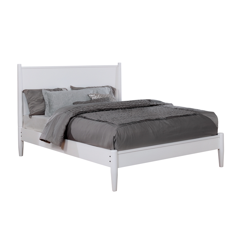 FOA Belkor 4pc White Wood Bedroom Set - King+Nightstand+Dresser+Mirror