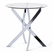 Furniture of America Cheatham Contemporary Glass Top End Table in Chrome