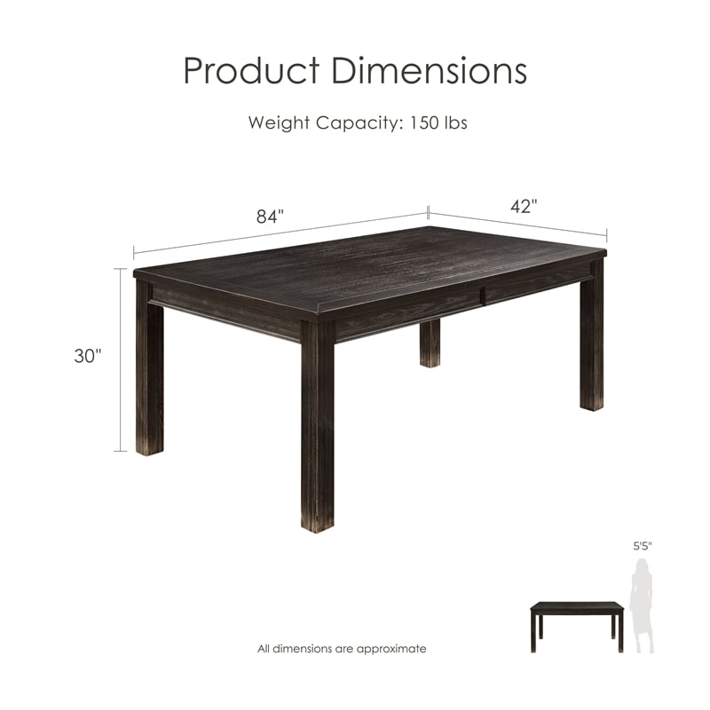 Furniture of America Sinuata Wood Extendable Dining Table in Antique Black