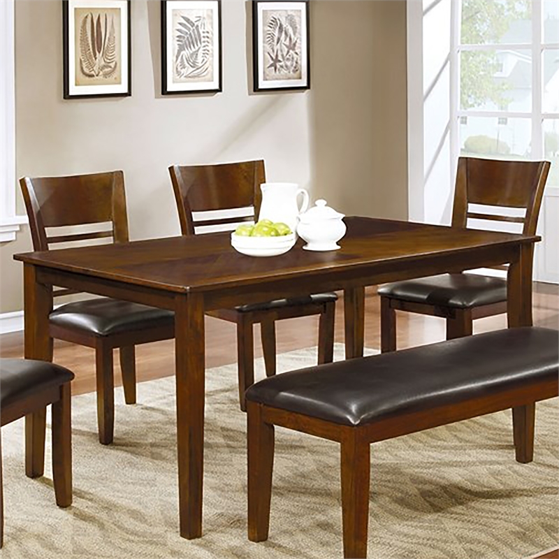 Furniture of America Tristen Wood Extendable Dining Table in Brown Cherry