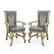 Furniture of America Enschede Faux Leather Gaming Chair in Gray (Set of 2)