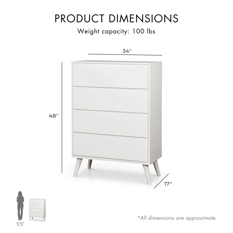 FOA Belkor 3-Piece White Solid Wood Bedroom Set- Cal King + Nightstand + Chest