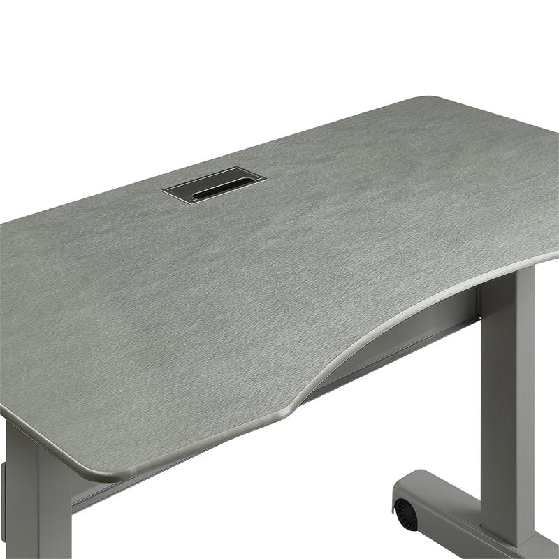 Furniture of America Glenda Metal Adjustable Long Standing Desk in Gray