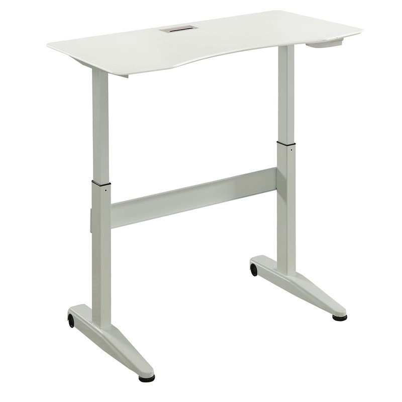 Furniture of America Glenda Metal Adjustable Long Standing Desk in White