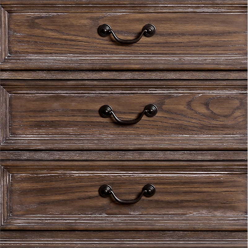 Furniture of America Clyde Wood 6-Drawer Buffet Server in Rustic Natural Tone