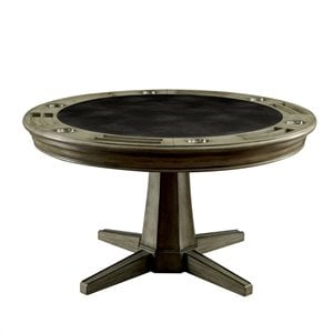 Furniture of America Bellamy Wood Round Multi-Purpose Gaming Table in Gray
