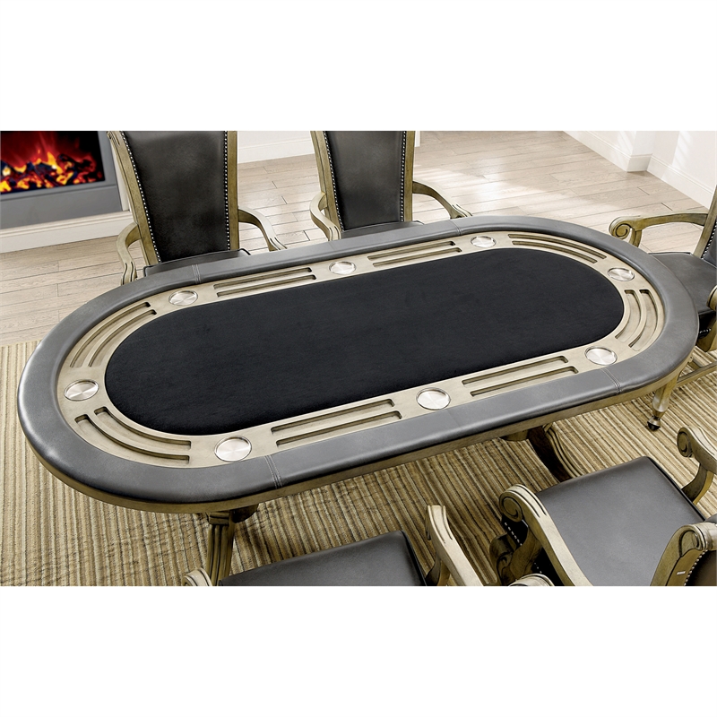 Furniture of America Enschede Solid Wood Gaming Table in Gray