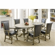 Furniture of America Enschede Solid Wood Gaming Table in Gray