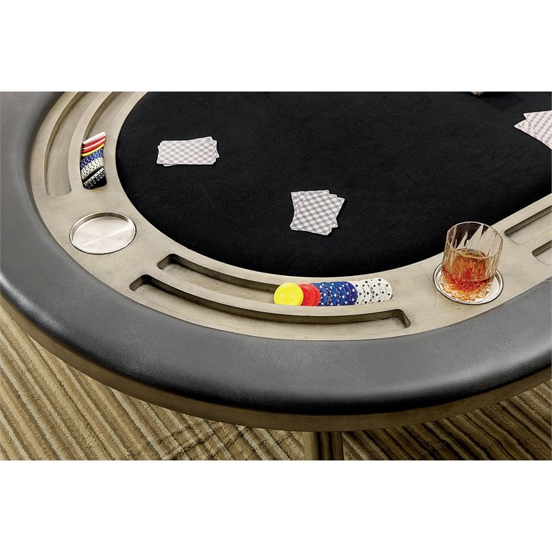 Furniture of America Enschede Solid Wood Gaming Table in Gray