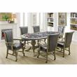 Furniture of America Enschede Solid Wood Gaming Table in Gray