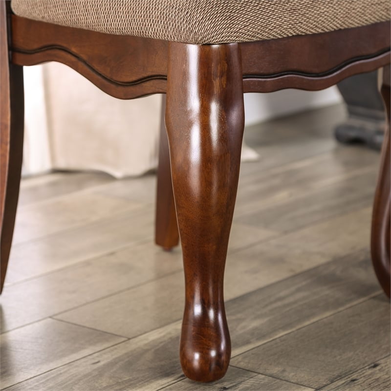 Furniture of America Pienne Transitional 7-Piece Wood Dining Set in Dark Walnut