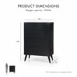 FOA Belkor 3-Piece Black Solid Wood Bedroom Set - Queen + Nightstand + Chest
