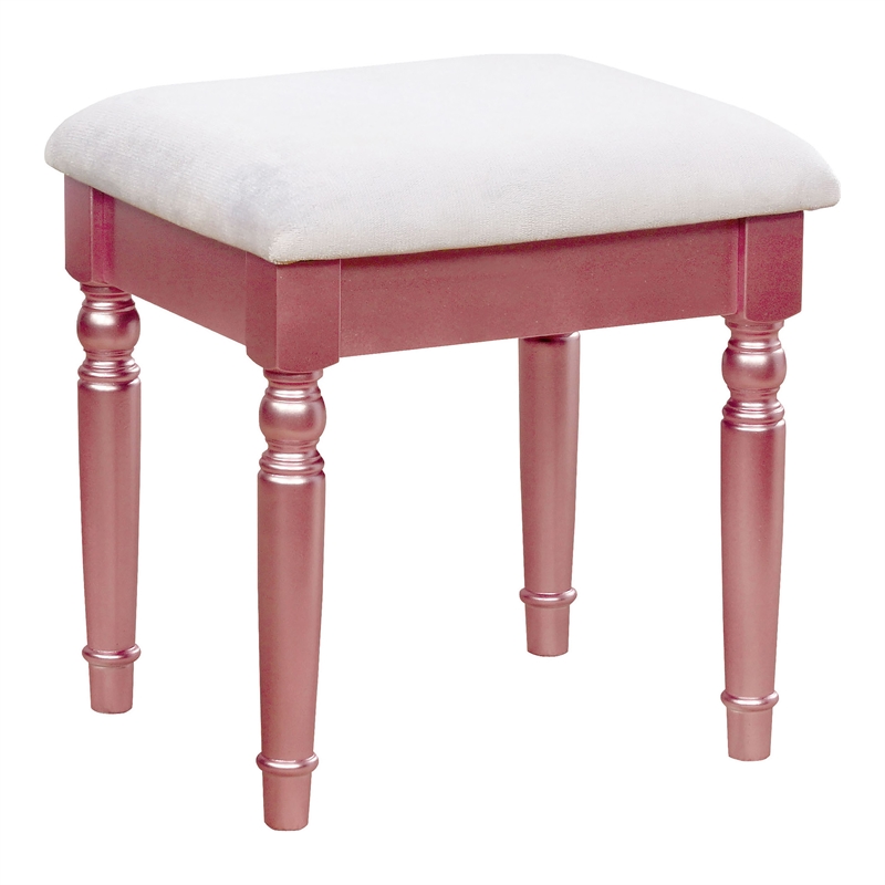 Furniture of America Diane Contemporary Wood 3-Piece Vanity Set in Rose Gold