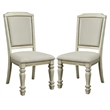 Furniture of America Gaines Fabric Padded Side Chair in Antique White (Set of 2)