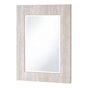 Furniture of America Thayer Wood Rectangular Beveled Wall Mirror in White
