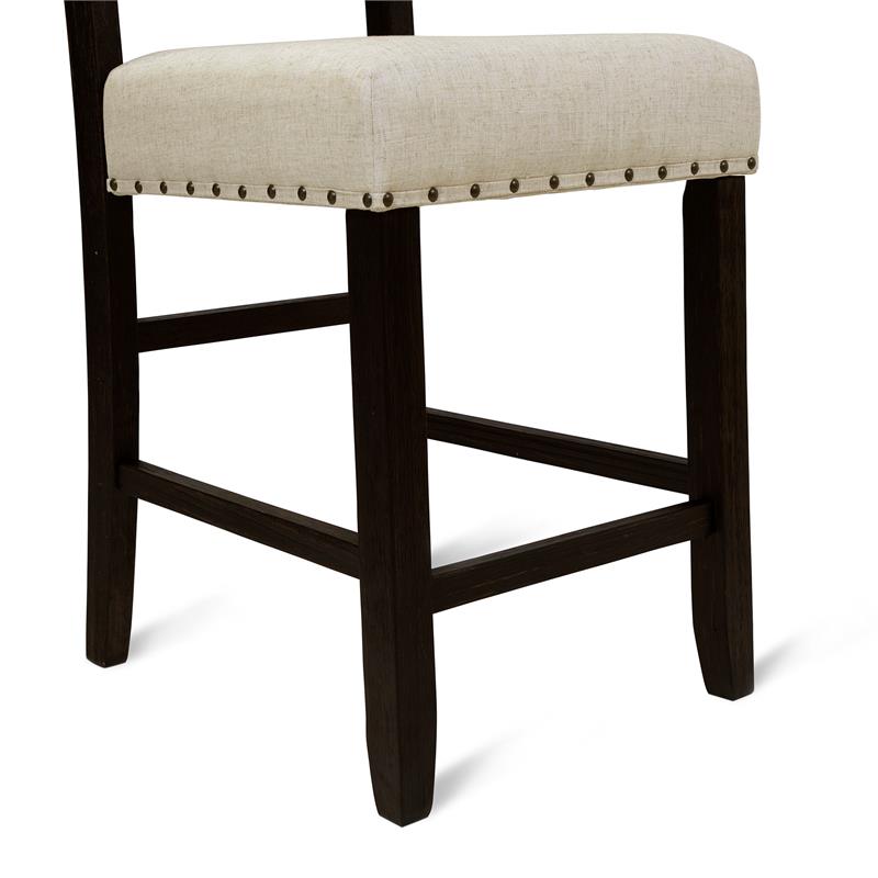 Furniture of America Sinuata Wood 5-Piece Counter Dining Set in Antique Black