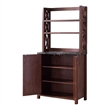 Furniture of America Schuetz Rustic Wood Multi-Storage Baker Rack in Walnut