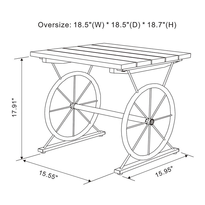 Furniture of America Davide Wood Wheel-Base End Table in Warm Oak
