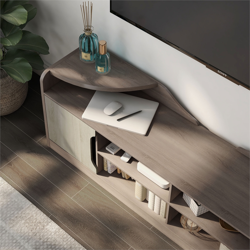 Furniture of America Bradson Rustic Wood 72-Inch TV Stand in Chestnut Brown