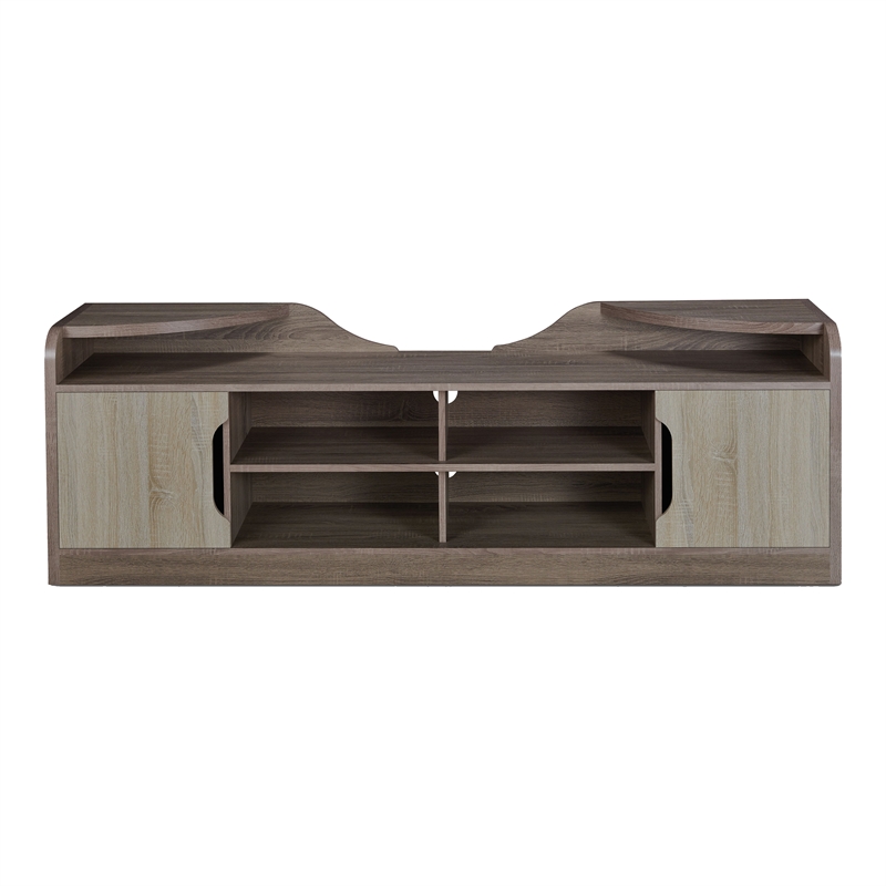 Furniture of America Bradson Rustic Wood 72-Inch TV Stand in Chestnut Brown