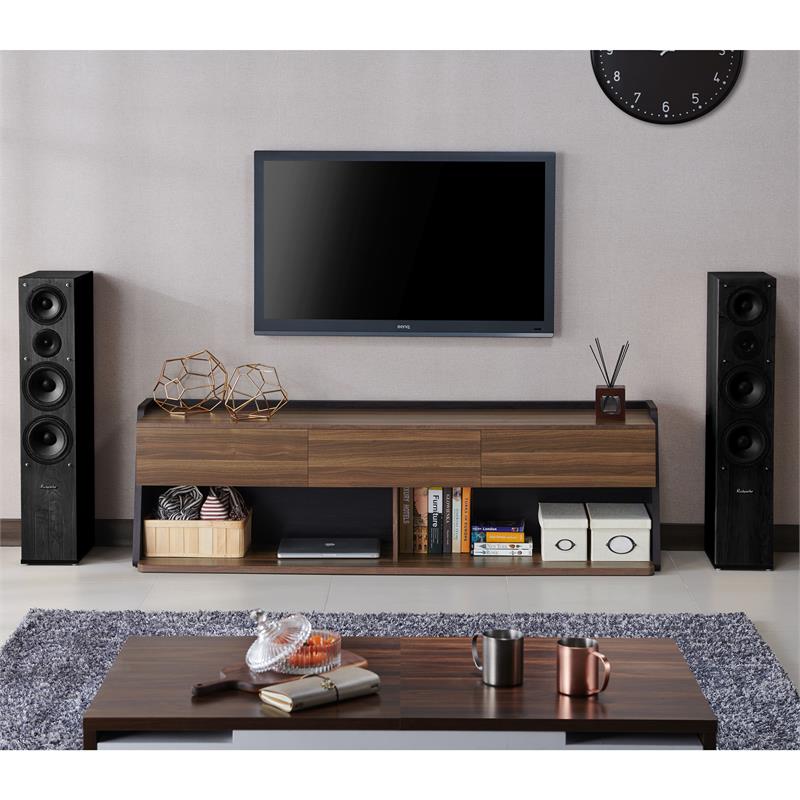 Furniture of America Taren Contemporary Wood 70-Inch TV Stand in Light Walnut