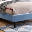 Furniture of America Frohm Fabric Button Tufted Queen Platform Bed in Blue