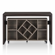 FOA Minshew Solid Wood 2-Piece Convertible Desk with Bookcase Set in Brown