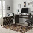 FOA Minshew Solid Wood 2-Piece Convertible Desk with Bookcase Set in Brown