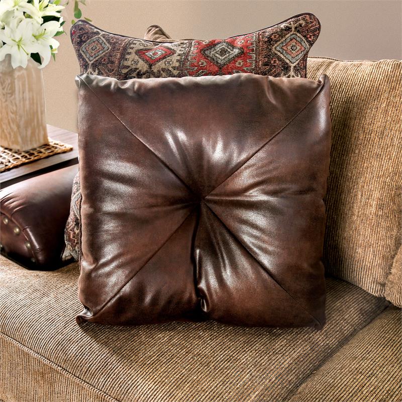 Furniture of America Morgan Faux Leather T-cushion Loveseat in Brown