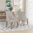 Furniture of America Desi Fabric Tufted Side Chair in Light Gray (Set of 2)