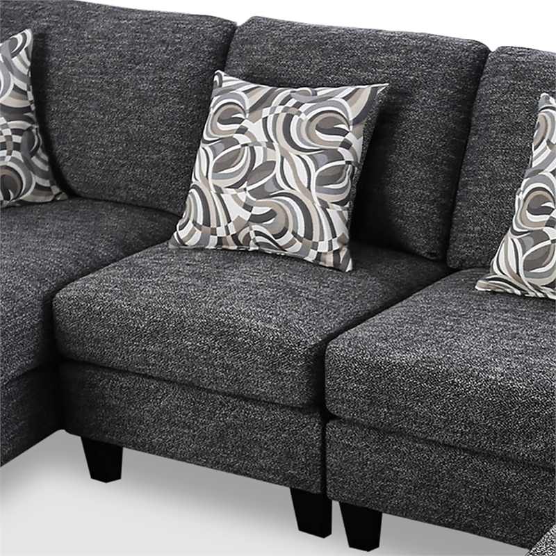 Furniture of America Burcham Transitional Chenille Armless Chair in Gray