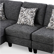 Furniture of America Burcham Transitional Chenille Armless Chair in Gray