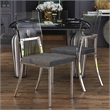 Furniture of America Hartly Metal Padded Dining Chair in Chrome (Set of 2)